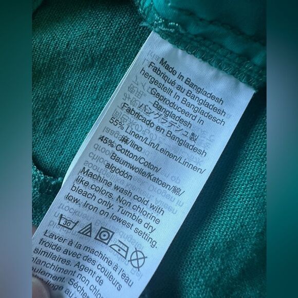 J Crew Shorts Bundle Green Blue Linen Cotton Blend Scalloped Hem Size 8 - Picture 6 of 6